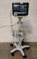 PHILIPS INTELLIVUE MX450 PATIENT MONITOR ON ROLLING STANDN TO INCLUDE MULTI-PARAMETER MODULE M3001AE