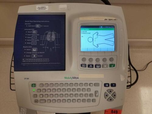 WELCH ALLYN CP 200 EKG WITH LEADS ON CART