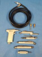 ZIMMER/HALL MICRO 100 DRILL SET TO INCLUDE: 5053-13 WIRE DRIVER, 5053-09 DRILL, 5053-12 OSCILLATING SAW, 5053-11 SAGITAL SAW, 5053-19 OSCILLATING SAW WITH HOSE AND CHUCK