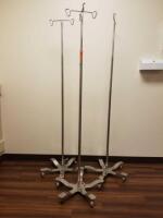 PEDIGO LOT OF 3 FOOT OPERATED IV POLES