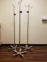 PEDIGO LOT OF 3 FOOT OPERATED IV POLES