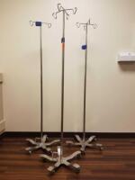 PEDIGO LOT OF 3 FOOT OPERATED IV POLES