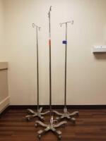 PEDIGO LOT OF 3 FOOT OPERATED IV POLES