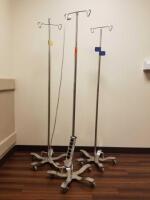 PEDIGO LOT OF 3 FOOT OPERATED IV POLES