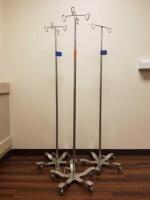 PEDIGO LOT OF 3 FOOT OPERATED IV POLES