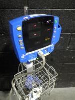 GE DINAMAP CARESCAPE V100 PATIENT MONITOR ON ROLLING STAND