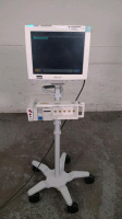 PHILIPS INTELLIVUE MP70 PATIENT MONITOR WITH M3001A MULTI-PARAMETER MODULE ON ROLLING STAND