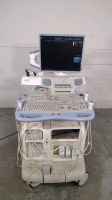 GE VIVID 7 DIMENSION ULTRASOUND SYSTEM AND STAND WITH 3 PROBES (9L, M4S, 7S)(SN 6705V7L)