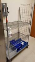 METRO 5 CART, 2 END RACK STORAGE SYSTEM ( NO CONTENTS)