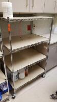 ROLLING WIRE RACK (NO CONTENTS)