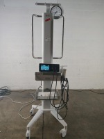 BOSTON SCIENTIFIC EKOS 600-40500 CONTROL UNIT WITH 2 CONECTOR INTERFACE CABLE ON ROLLING STAND