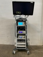 STRYKER ARTHROSCOPY TOWER TO INCLUDE: SDC3 INFORMATION MANAGEMENT SYSTEM, CROSSFIRE 2 INTERGRATED RESECTION AND ENERGY SYSTEM W/ FOOTSWITCH, PRECISION LED LIGHT SOURCE, 32" 4K SUGICAL DISPLAY