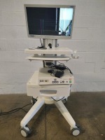 PENTAX CP-1000 VIDEO PROCESSOR WITH NDS ENDOVUE MONITOR & FOOT SWITCH ON CART