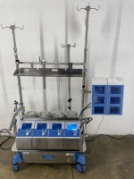 SORIN 4 PUMP HEART/LUNG PERFUSION SYSTEM ON ROLLING STAND W/CONTROLLER