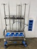 SORIN 4 PUMP HEART/LUNG PERFUSION SYSTEM ON ROLLING STAND W/CONTROLLER