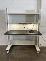 MOBILE WORKSTATION W/ VERTICAL RACK (LIGHT AND OUTLETS)