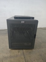 HP RACK W/ ACNODES RACK CONSOLE W/LCD MONITOR, KEYBOARD, TOUCHPAD