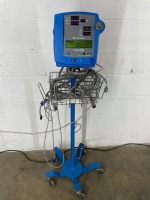 GE DINAMAP PRO 300V2 PATIENT MONITOR ON ROLLING STAND