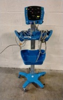GE DINAMAP V100 VITAL SIGNS MONITOR W/ LEAD ON ROLLING STAND