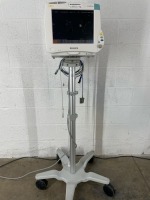 PHILIPS INTELLIVUE MP50 PATIENT MONITOR ON ROLLING STAND