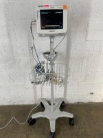 PHILIPS INTELLIVUE MP5 PATIENT MONITOR ON ROLLING STAND