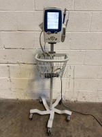 WELCH ALLYN SPOT VITAL SIGNS LXI VITAL SIGNS PATIENT MONITOR ON ROLLING STAND