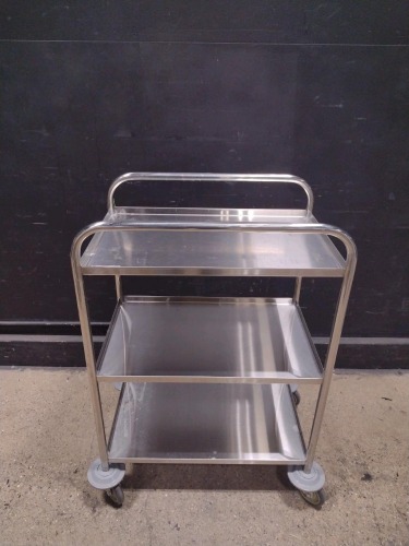 3 SHELF STAINLESS STEEL CART