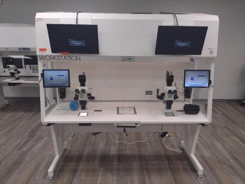 NEXTGEN LIFELABS WORKSTATION TO INCLUDE (2) OLYMPUS SZX10 LAB MICROSCOPES WITH WHSZ10X-H/22 EYE PIECES AND DF PLAPO 1X OBJECTIVE, EP50 HD CAMERA WITH (2) MICROSOFT 1960 SURFACE PRO 7 128GB TABLETS WITH DELL MONITORS WITH RI WITNESS SYSTEM