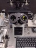 OLYMPUS IX73 LAB MICROSCOPE WITH 5 OBJECTIVES AND EYE PIECES 10X/22, WITH NARUSHIGE, NARISHIGE EQUIPMENT, DELL D15U PC, RI SATURN 5 ACTIVE LASER SYSTEM ON A CLEAN BENCH TABLE - 2