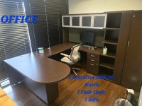 OFFICE ROOM FURNITURE TO INCLUDE: 1 EXECUTIVE DESK W/ HUTCH, 1 TASK CHAIR, 1 SOFA