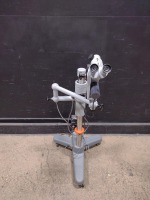 CARL ZEISS OPMI 9 SURGICAL MICROSCOPE TO INCLUDE SINGLE MOUNT BINOCULAR WITH EYEPIECES BOTH (20X) BOTTOM LENSE (F=250) ON STAND