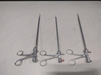 LOT OF (3) KARL STORZ (REF# 27072 S, 27072 F, 27072 BL) OPTICAL FORCEPS