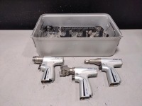 STRYKER SYSTEM 8 POWER INSTRUMENT SET TO INCLUDE: 8205 DUAL-TRIGGER ROTARY DRILL, 8206 RECIPROCATING SAW, 8208 SAGITTAL SAW HANDPIECES & ATTACHMENTS