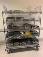 ROLLING WIRE RACK (NO CONTENTS)