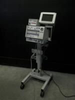 BIRD CORP. VIP 15215 VENTILATOR WITH 15285 AND 15322 MONITORS ON ROLLING STAND