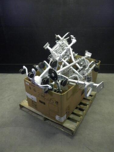 LOT OF ROLLING MONITOR STANDS