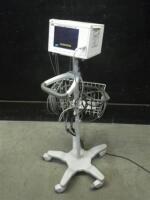 IVY 3150 CARDIAC TRIGGER MONITOR WITH ECG CABLE ON ROLLING STAND