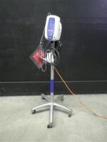 WELCH ALLYN SPOT VITAL SIGNS MONITOR WITH SPO2 CABLE ON ROLLING STAND