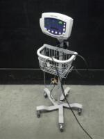 WELCH ALLYN 53NOP VITAL SIGNS MONITOR WITH CABLES (SPO2) ON ROLLING STAND