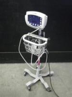 WELCH ALLYN 53NOP VITAL SIGNS MONITOR WITH CABLES (BP) ON ROLLING STAND