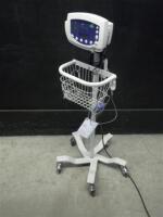 WELCH ALLYN 53NOP VITAL SIGNS MONITOR WITH CABLES (SPO2) ON ROLLING STAND