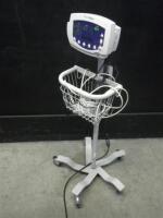 WELCH ALLYN 53NOO VITAL SIGNS MONITOR WITH CABLES (BP) ON ROLLING STAND