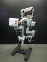 LEICA M690 SURGICAL MICROSCOPE WITH SINGLE BINOCULARS (10X/21B) WITH VIEWING ATTACHMENT (10X/21B), BOTTOM LENS (F=200) ON ROLLING STAND