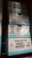 ETHICON PERMA-HAND SILK LOT OF 4 SUTURE BOXES (NEW)