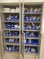 CONTENTS CABINETS TO INCLUDE: COVERS, DRAPES, GLOVES BANDAGING AND PREP TRAYS