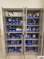 CONTENTS CABINETS TO INCLUDE: COVERS, DRAPES, GLOVES BANDAGING AND PREP TRAYS