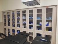 CONTENTS CABINETS TO INCLUDE: COVERS, DRAPES, GLOVES BANDAGING AND PREP TRAYS