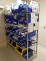 CONTENTS OF RACK TO INCLUDE: GLOVES, BLOOD COLLECTION SUPPLIES, CO2 DETECTORS