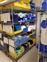 CONTENTS OF RACK TO INCLUDE: ASSORTED NEEDLES, BLADES AND SKIN GRAFT SUPPLIES