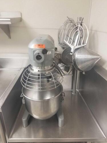 HOBART A 200 MIXER WITH BLADES AND ACCESSORIES